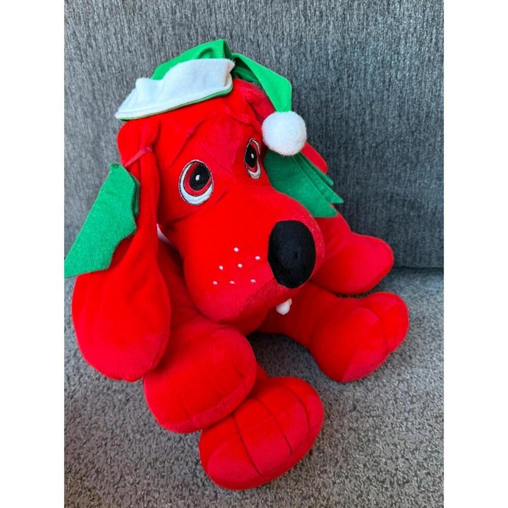 Vintage Clifford Red Dog Christmas Plush 1987 Commonwealth Toy Large Holiday